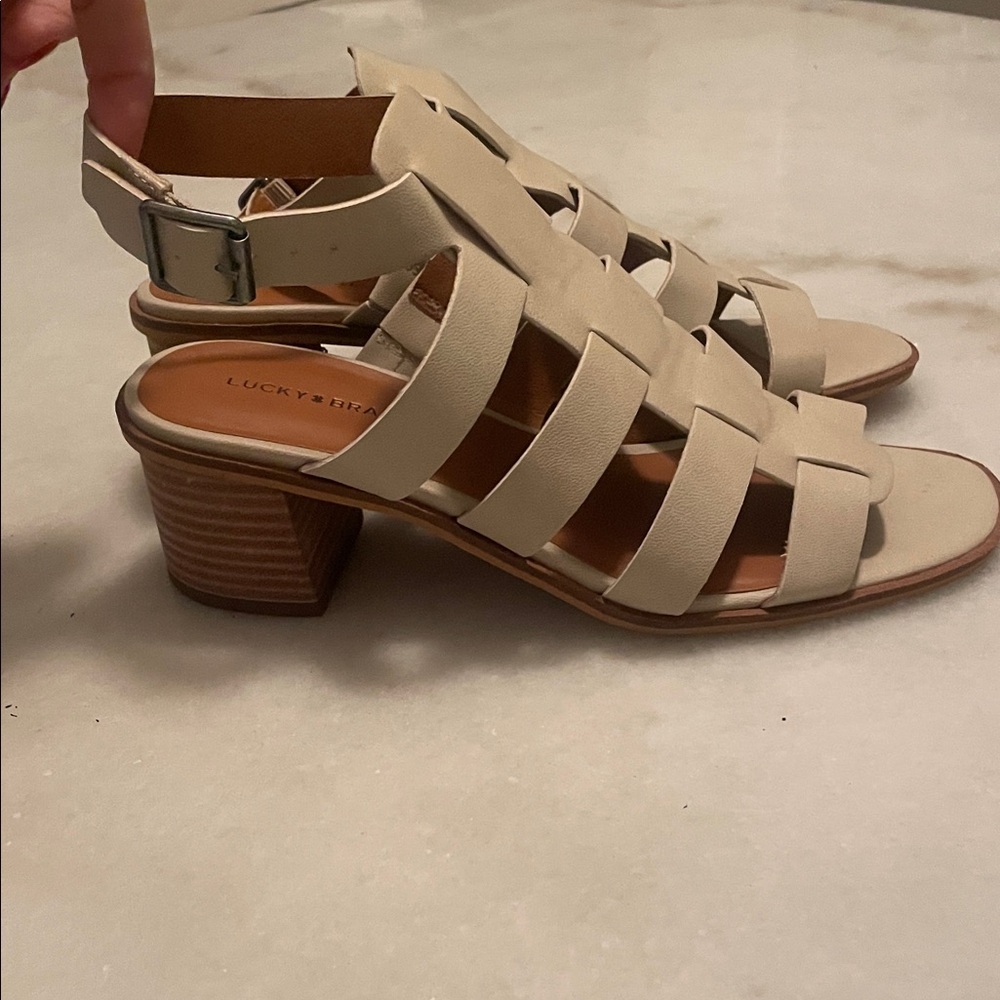 Lucky Brand Women's Cream Strappy Sandals
